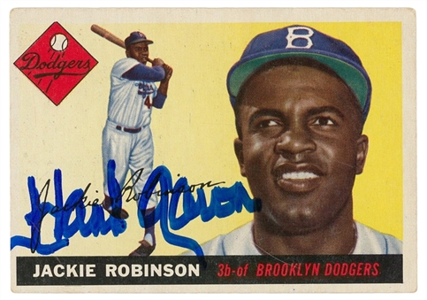 1955 Topps #50 Jackie Robinson - Signed by Hank Aaron! (JSA)